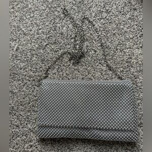 INC International Concepts Silver Textured Clutch